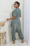 EVE Loose Short Sleeve Denim Jumpsuit WXHY-XHY436