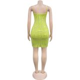 EVE Rhinestone Backless Sexy Halter Dress BY-7243