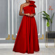 EVE Plus Size Slash Shoulder Big Bow Maxi Dress GMLF-3322