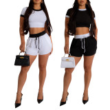 EVE Sport Knits Short Sleeve Two Piece Shorts Set AIL-308