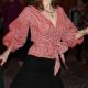 EVE Plus Size V-neck Bubble Sleeve Big Bow Blouse GMLF-3319