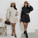 EVE Solid Color Long Sleeve Pleated Skirt 2 Piece Set SFY-2797