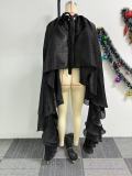 EVE Plus Size Casual Satin Loose Poncho Blouse NY-10981