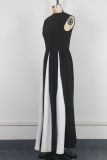 EVE Contrast Color Patchwork Sleeveless Maxi Dress GWDS-250102