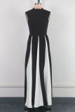 EVE Contrast Color Patchwork Sleeveless Maxi Dress GWDS-250102