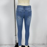 EVE High Waist Holes Jeans XCFF-3110