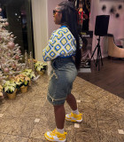 EVE Fashion Washed Denim Fifth Pants GAKF-50222