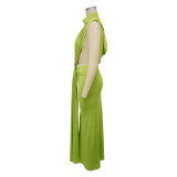EVE Solid Color Sleeveless Split Maxi Dress YF-10772