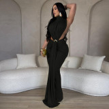 EVE Solid Color Sleeveless Split Maxi Dress YF-10772