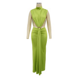 EVE Solid Color Sleeveless Split Maxi Dress YF-10772