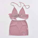 EVE Backless Tie Up See Through Skirt Suit GFRT-SF971