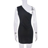 EVE Rhinestone Bow Split Mini Dress GFRT-31702DHY