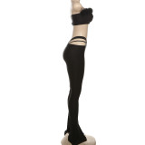 EVE Sexy Wrap Chest Tops And Pants Suit GZJQ-R24S57228