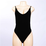 EVE Backless Solid Color Sling Bodysuit GZJQ-P1720212