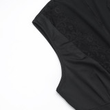 EVE V Neck Sleeveless Lace Flare Jumpsuit FL-CF24422MHO