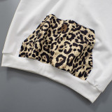 EVE Leopard Print Patchwork Loose Hooded Sweashirt MXBF-F24TP161