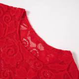 EVE Lace Hollow Out See Through Bodysuit Pants Suit MXBF-K23ST370