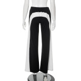 EVE Color Block Patchwork Flare Pants MXBF-G24PT164