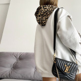 EVE Leopard Print Patchwork Loose Hooded Sweashirt MXBF-F24TP161
