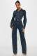 EVE Washed Long Sleeve Patchwork Denim Jumpsuit LX-6039
