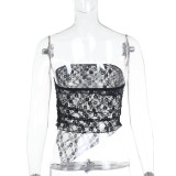 EVE Wrap Chest Lace Sexy Backless Top FL-YL24633DGO