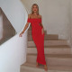 EVE One Shoulder Solid Color Maxi Dress FL-JY24670PFO