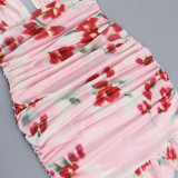 EVE Slim Halterneck Printed Backless Mini Dress FL-ZX24438PFO