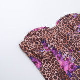 EVE Leopard Print Warp Chest Tops And Skirts 2 Piece Set FL-ZX24430PFO