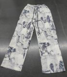 EVE Printed Faux Denim Drawstring Relaxed Straight Pants GSMJ-6988