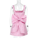 EVE Sleeveless Print Bow Tie Mini Dress FL-YL24593MHO