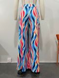 EVE Colorful Print Loose Wide Leg Pant OLYF-6170