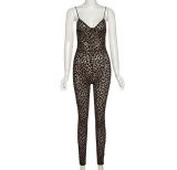 EVE Pre Order: About 7 work days shipping Leopard Print Sling Slim Jumpsuit YUEM-2025608