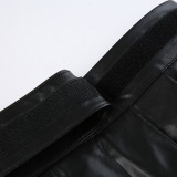 EVE Sexy Metal Ring Mini Leather Skirt GNWQ-NWWJD08799