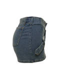 EVE Vintage Irregular Washed Denim Half Culottes LSD-2371