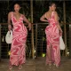 EVE Print Backless Hollow Out Sling Maxi Dress YNSF-2675