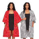 EVE Printed Seven Split Sleeve Loose Cardigan Coat SFY-603