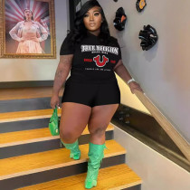 EVE Letter Print Short Sleeve T Shirt GXJL-250313