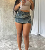 EVE Vintage Irregular Washed Denim Half Culottes LSD-2371