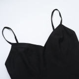 EVE Deep V Neck Backless Maxi Dress FL-YJ24667PFO