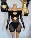 EVE Pre Order: About 7 work days shipping Hollow Out Off Shoulder Short Suit YUEM-2025502