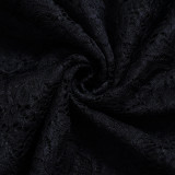 EVE Strappy Bow Backless Lace Double Layer Long Dress GNZD-51526DHD