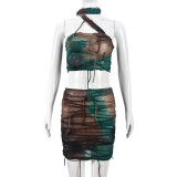 EVE Tie Dye Holes Tassel Two Piece Skirts Set GNZD-51374SHD