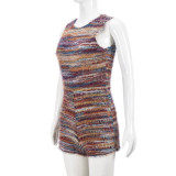 EVE Color Block Hollow Out Skinny Romper GNZD-51430JBD