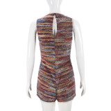 EVE Color Block Hollow Out Skinny Romper GNZD-51430JBD