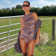 EVE Color Block Hollow Out Skinny Romper GNZD-51430JBD