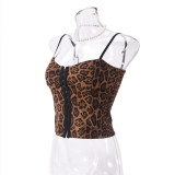 EVE Sleeveless Hollow OUt Leopard Print Backless Cami Top GNZD-51438TBD
