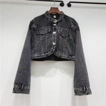 EVE Fashion Denim Irregular Long Sleeve Jackets GMWF-99686