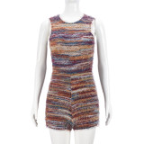 EVE Color Block Hollow Out Skinny Romper GNZD-51430JBD