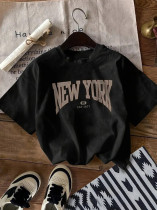 EVE Loose Letter Print Short Sleeve T Shirt GYIQ-ZB113885C ZW113857C