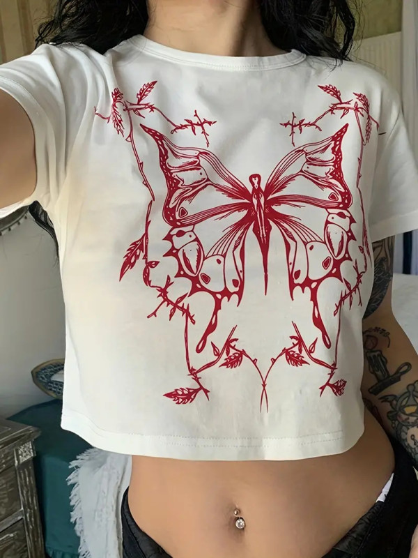 EVE Casual Print Slim O Neck T Shirt GYIQ-Z108015B ZB112483B